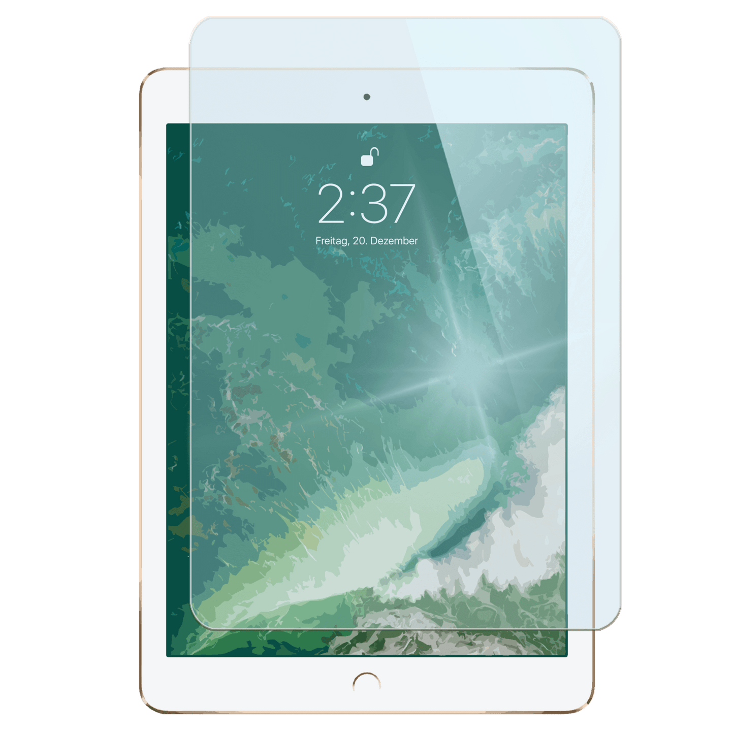  Apple iPad Pro der ersten Generation mit Displayschutzfolie